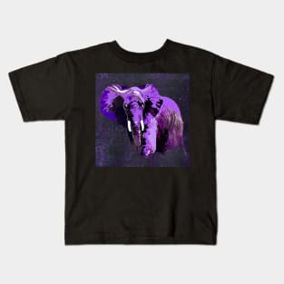 ELEPHANT PURPLE VIOLET SPARKLE Kids T-Shirt